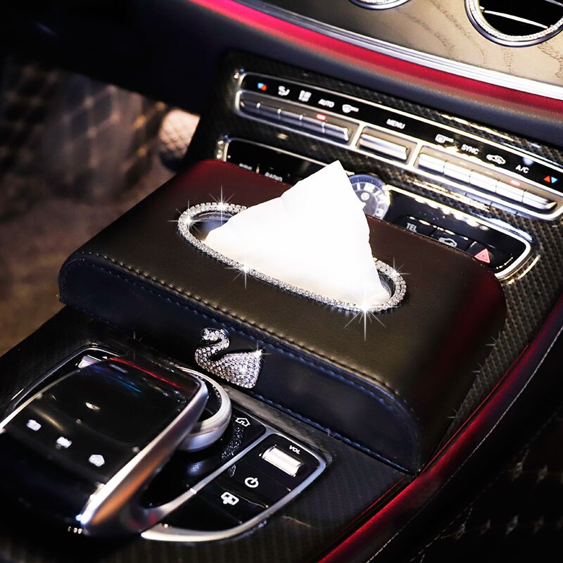 Luksus læder diamant maleri tissuekasse serviet holder bil pumpe kasse køkken væv dispenser boligindretning: -en