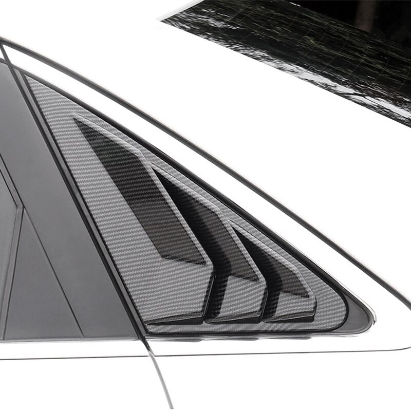 Carbon Fiber Car Rear Triangular Window Louvers Side Vent Cover Decoration For- A4