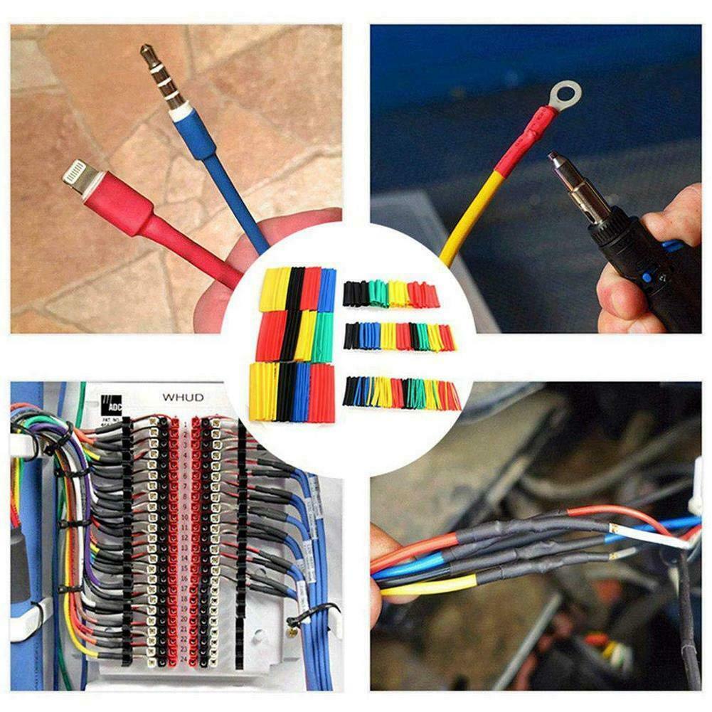 328 stk kabel varmekrympeslangehylse wireomslagsrør 2:1 sortimentssett sett