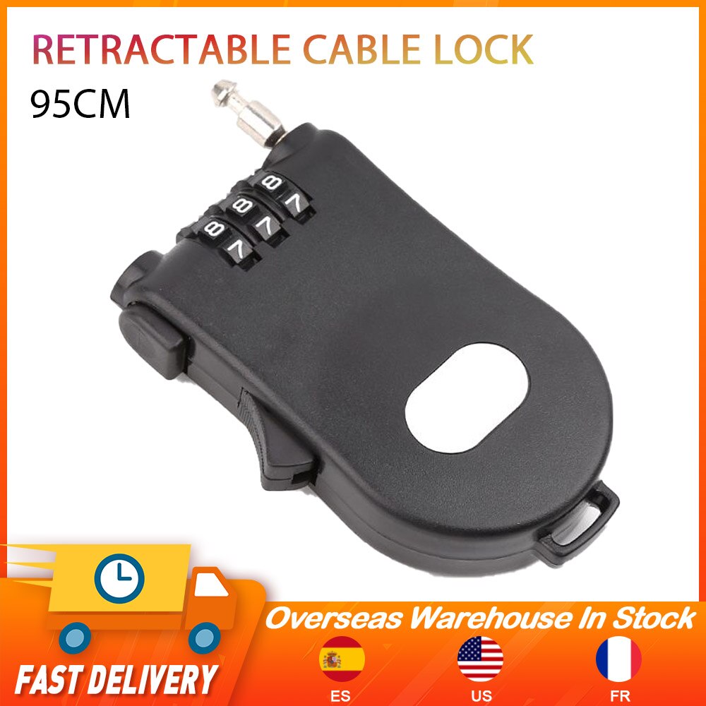 3 Digit Security Code Fiets Kabel Lock Wachtwoord Lange Roller Kinderwagen Hangslot Touw Fiets Mini Uitschuifbare Draad Anti Diefstal Accessoires