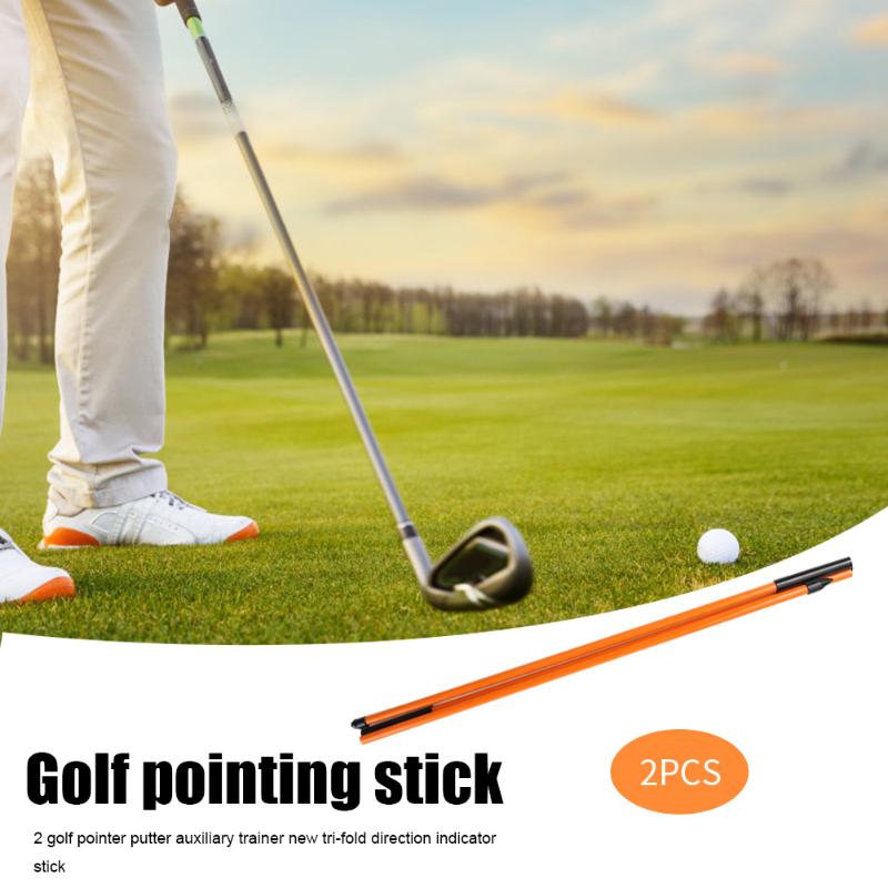 Portable Outdoor 2pcs Golf Alignment Sticks Foldable Golf Putting Ball Position Aid Training Tool Equipment Supplies