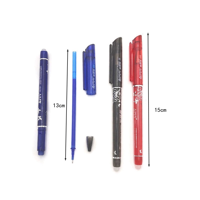 Sletbar pen spids 0.5mm blå sort pen vaskbart håndtag kuglepenne patron salg elev papirvarer kontor pen skrift