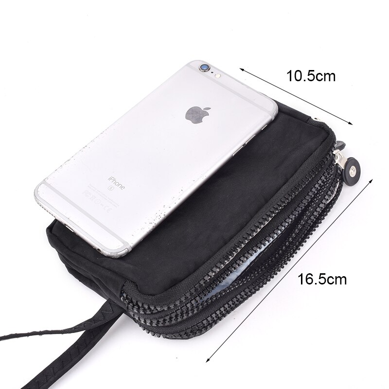 Três zíper feminino bonito moeda bolsa de embreagem para chaves cartões de dinheiro telefone carteiras senhora organizador bolsa grande capacidade meninas bolsas