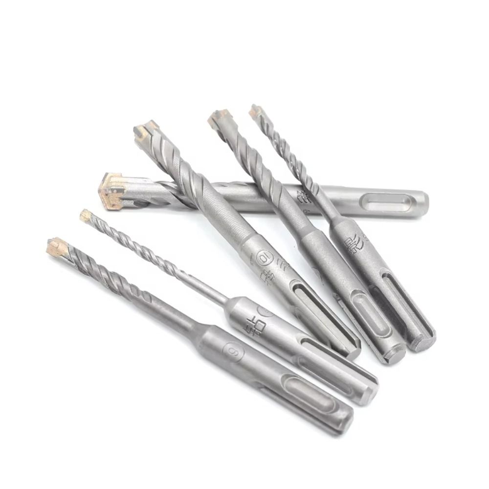 1 Uds puntas cruzadas hormigón SDS Plus broca 4 cortadores vástago redondo taladros de impacto 4/5/5,5/6/8/10/12mm broca de martillo eléctrico