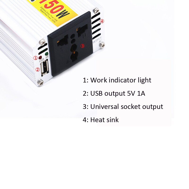 I key koop hoge 150w auto omvormer spanningsomvormers 12v to 220v gemodificeerde snaargolf sigarettenaansteker