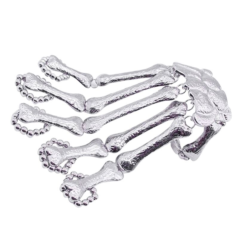 Halloween Skelet Bone Vinger Armband Vingers Bangle Accessoires Party Decoratie Schedel Skelet Bone Hand Palm #7: AL