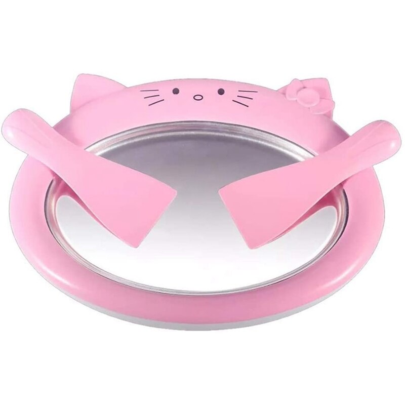 Eas-is krem maker umiddelbar yoghurt fryse panne is rull tid panne til sunn hjemmelaget rullet iskremfryst yoghurt: Rosa