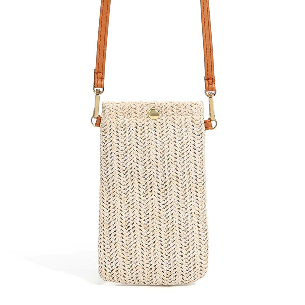 gewebte Stroh Damen Crossbody Umhängetasche Sommer Böhmen Strand Rattan Schulter Pack Kleine Feste praktisch Geldbörse tote Tasche