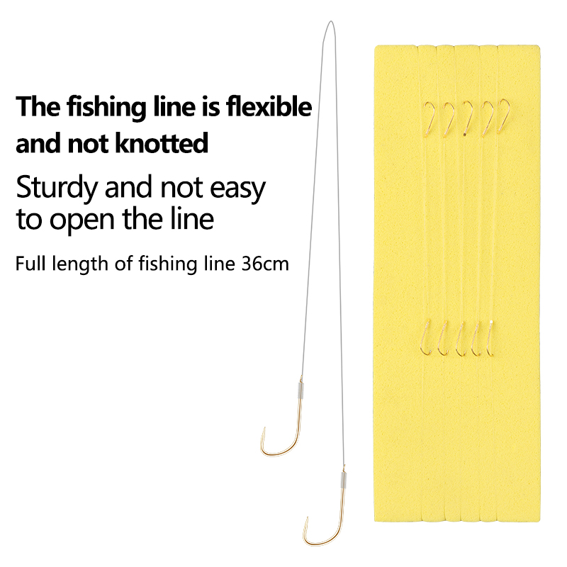 Podlinia wędkarska z podwójnymi hakami bez sznurka 10 sztuk w woreczku haczyki płytka woda lekki hak wędkarski akcesoria wędkarskie