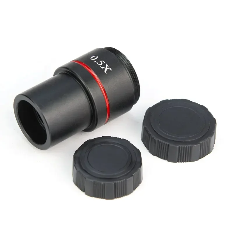 Microscopio 23mm ocular lente Barlow auxiliar 0.5X C montaje lente objetivo auxiliar Microscopio Binocular Accesorio Telescopio