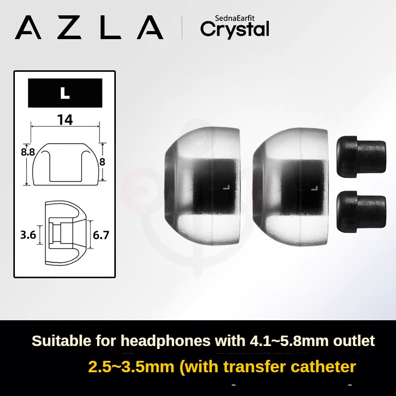 AZLA SednaEarfit Crystal LSR Ear Tips for In-Ear Earphones IEMs Hifi Anti-germ Eartips: 3XS / MULTICOLOR