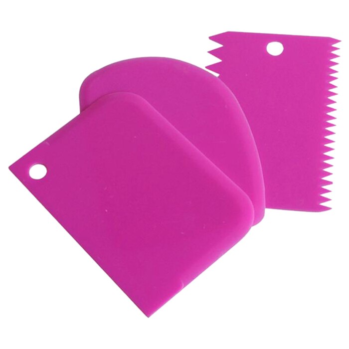 3 stuks plastic deegkrabbers glazuur fondant taartdecoratie bakgereedschappen eenvoudig glad gekartelde rand spatels uitstekers
