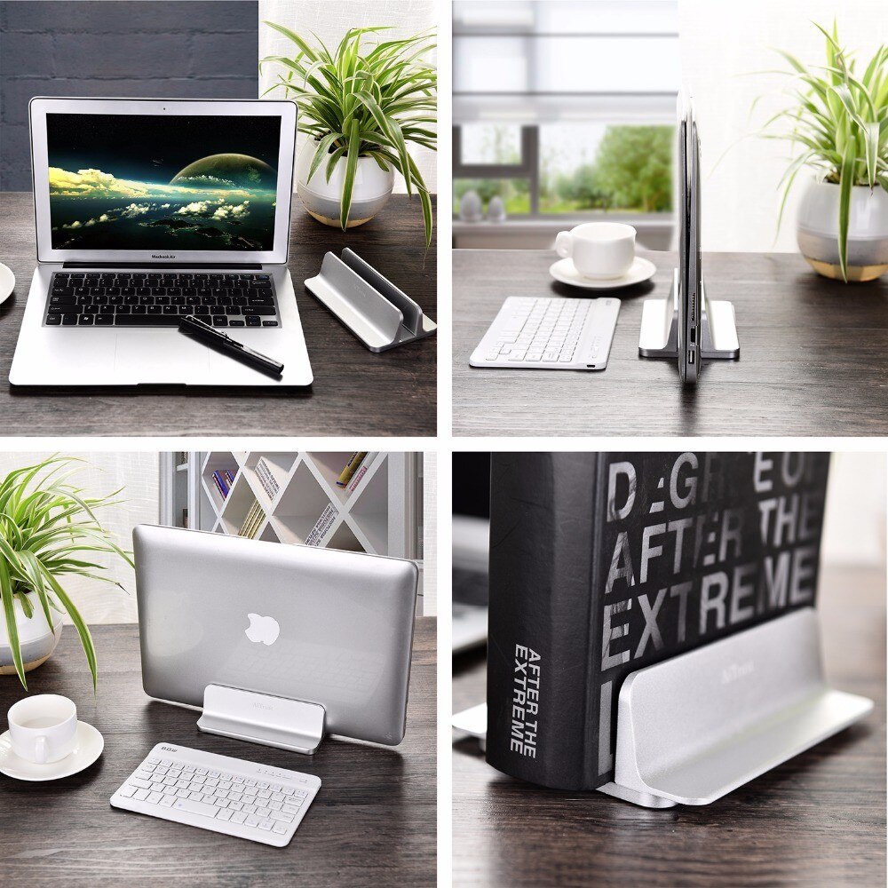 Aluminium Ruimtebesparend Laptop Verticale Laptop Stand Houder Voor Macbook Air Pro Aluminium Opvouwbare Notebook Standaard Computer Laptop