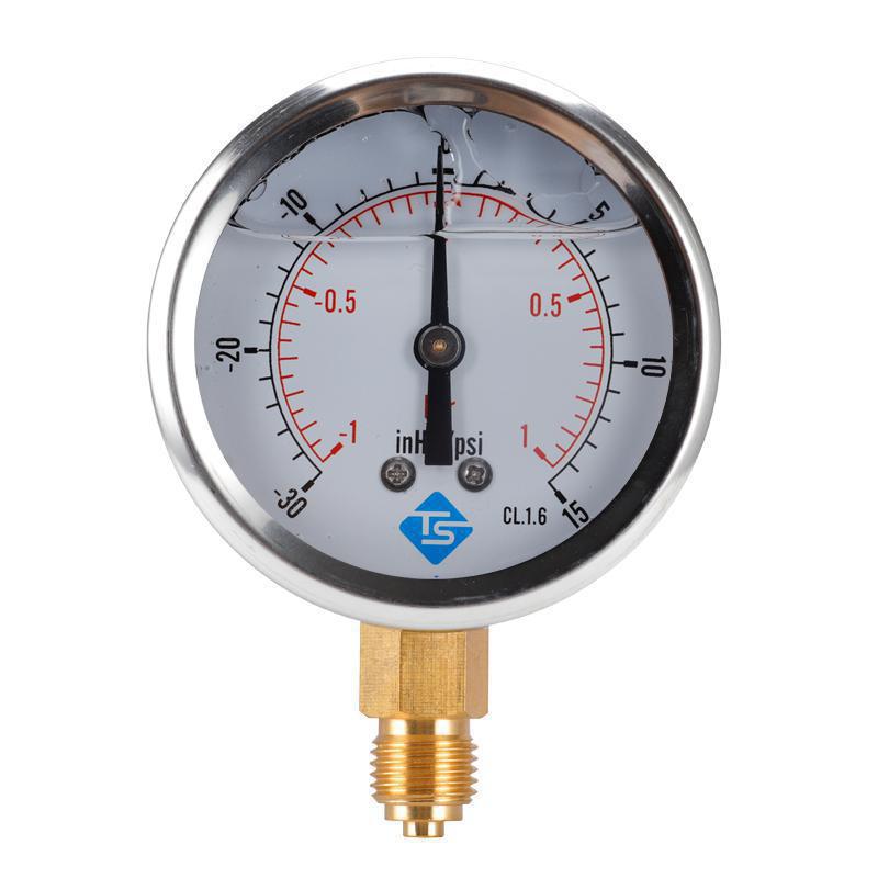Compound Pressure Vacuum Gauge Glycerine Filled 68mm -1-1bar-30-15inhg/psi 1/4 BSP Bottom: Default Title