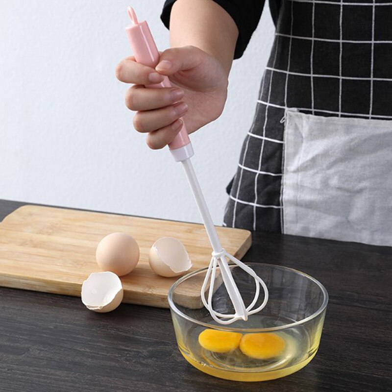 Zelf Draaien Ei Stirrer Keuken Accessoires Egg Gereedschap Semi-Automatische Eiklopper Roestvrij Staal Ei Garde Handleiding Hand Mixer