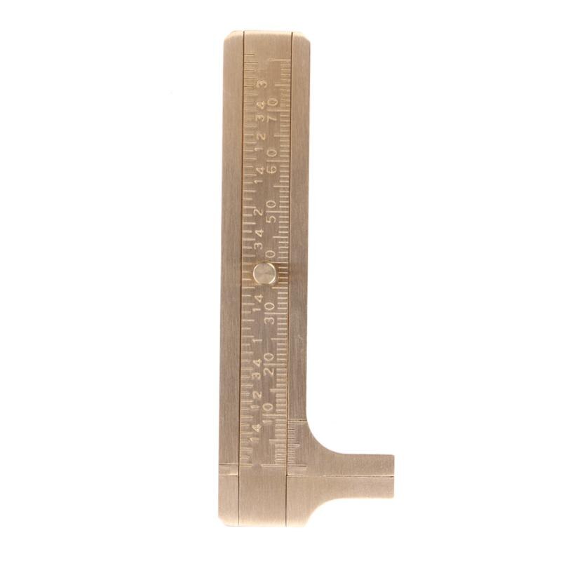 Pocket 80mm Mini Brass Sliding Ruler Gauge Vernier Calip Metal Calipers Gauge Micrometer Measurement Tool Office School Supplies