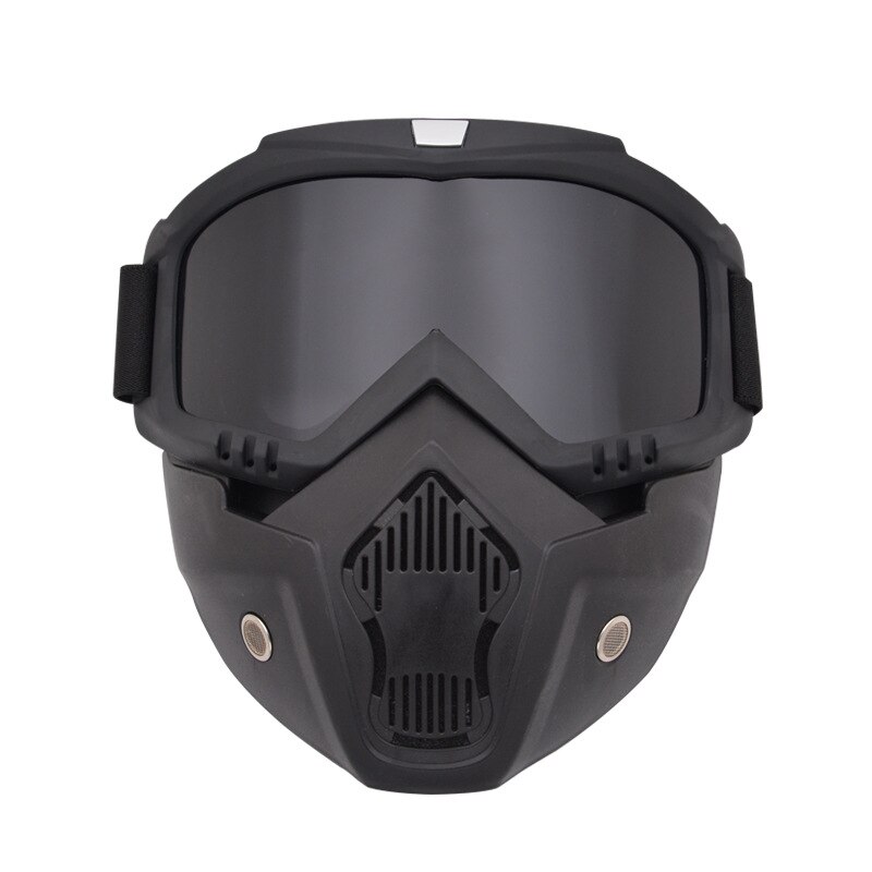 Nachtzicht ski snowboard bril met afneembaar masker winddicht  uv400 skibrillen masker wintersport sneeuwscooter bril: Zwart grijs