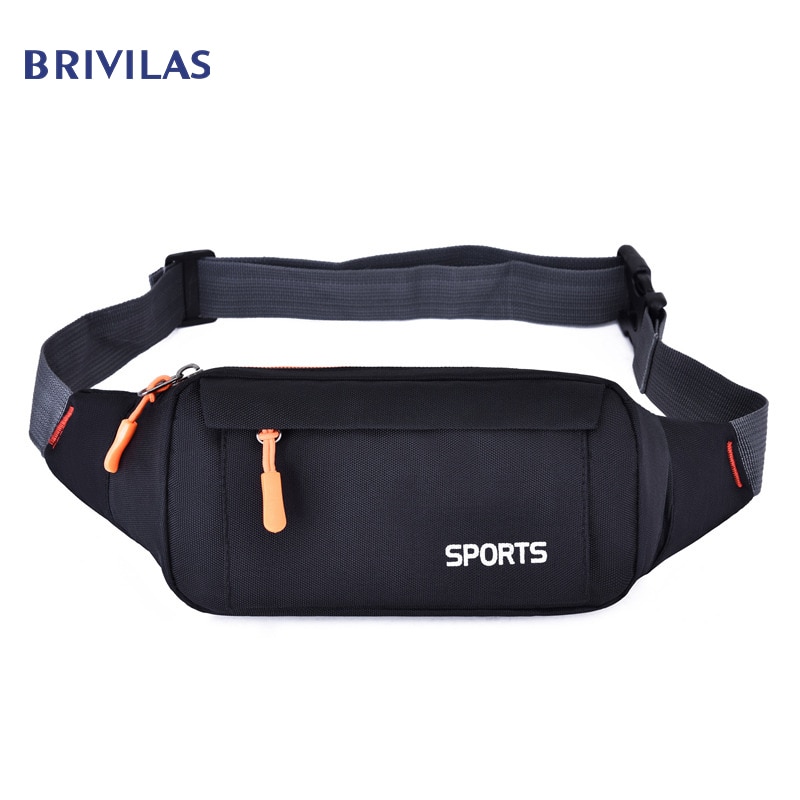 Brivilas waist pack women running waterproof waist bag mobile phone holder men gym fitness travel pouch belt pink chest bags