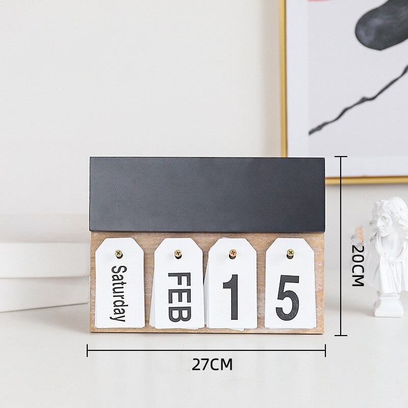 Nordisk minimalistisk treside kalender dekorasjon skrivebord nedtelling engelsk retro skrivebordskalender skrivebordsdekorasjon