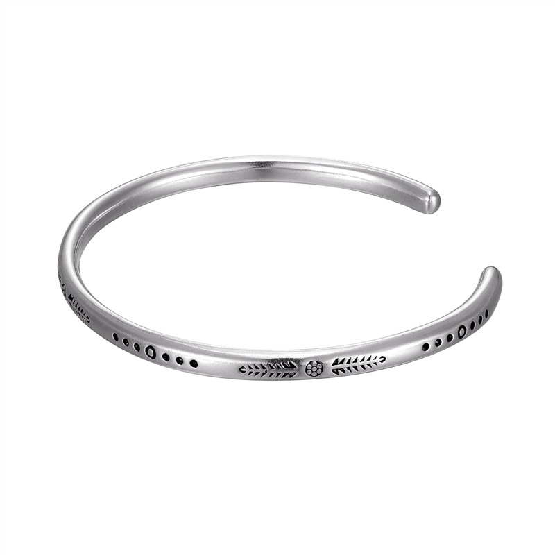 Pulsera abierta con patrón de pez para hombre y mujer, brazalete Irregular de Color plateado, joyería Vintage, novedad