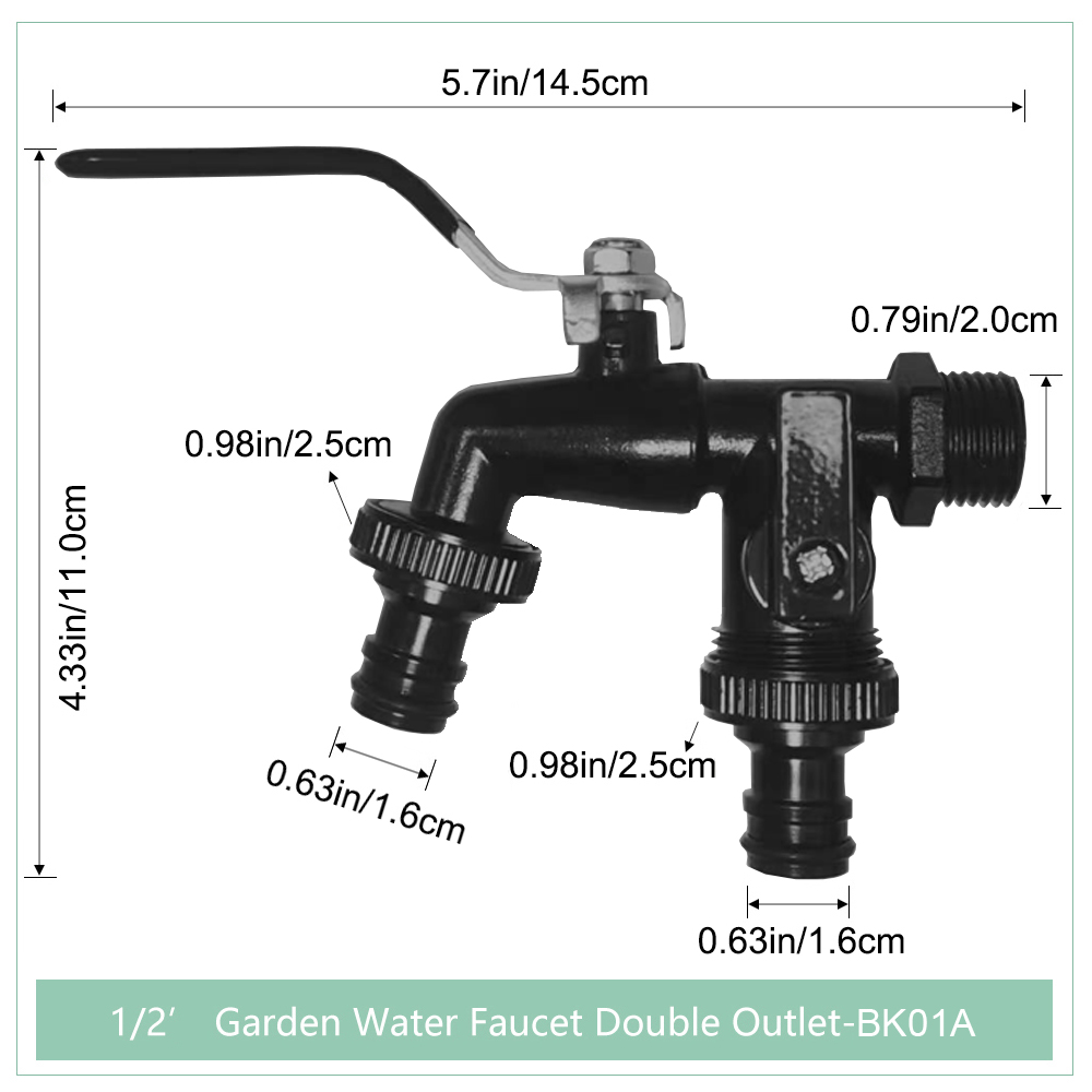 Herramientas de jardín, grifo de agua de latón de 1/2 ", uso exterior e interior, fácil manija de palanca de encendido/apagado, grifos de suministro de riego, válvula de bola: Rojo