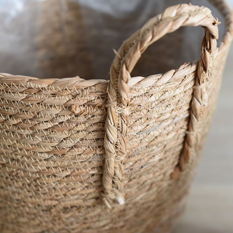 Pot de fleur panier de rangement en paille plantes vertes en Pot panier de fleurs sol tissé à la main intérieur Pot de fleur jardinières Pots jardinières