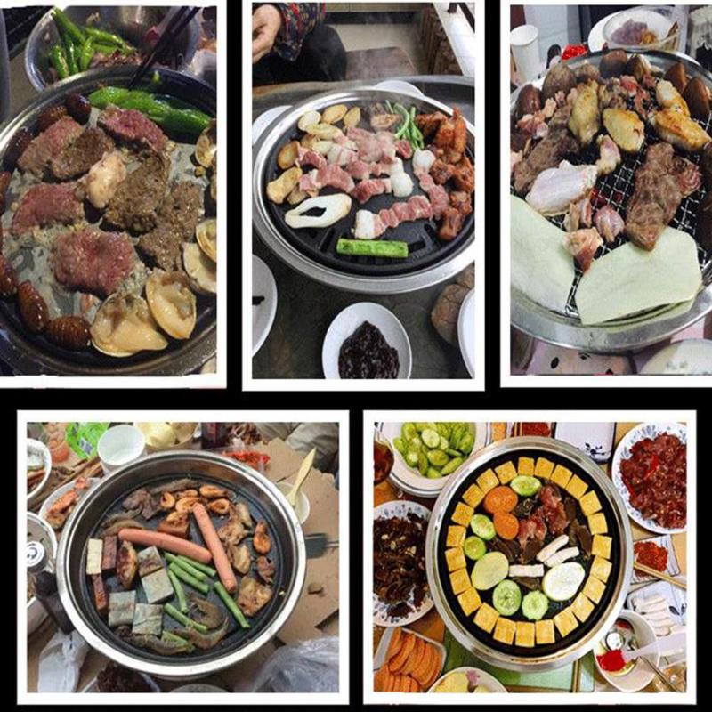 Røykfri grillpanne gass husholdning non-stick gasskomfyr plate elektrisk komfyr stekebrett bbq grill grillverktøy utendørs