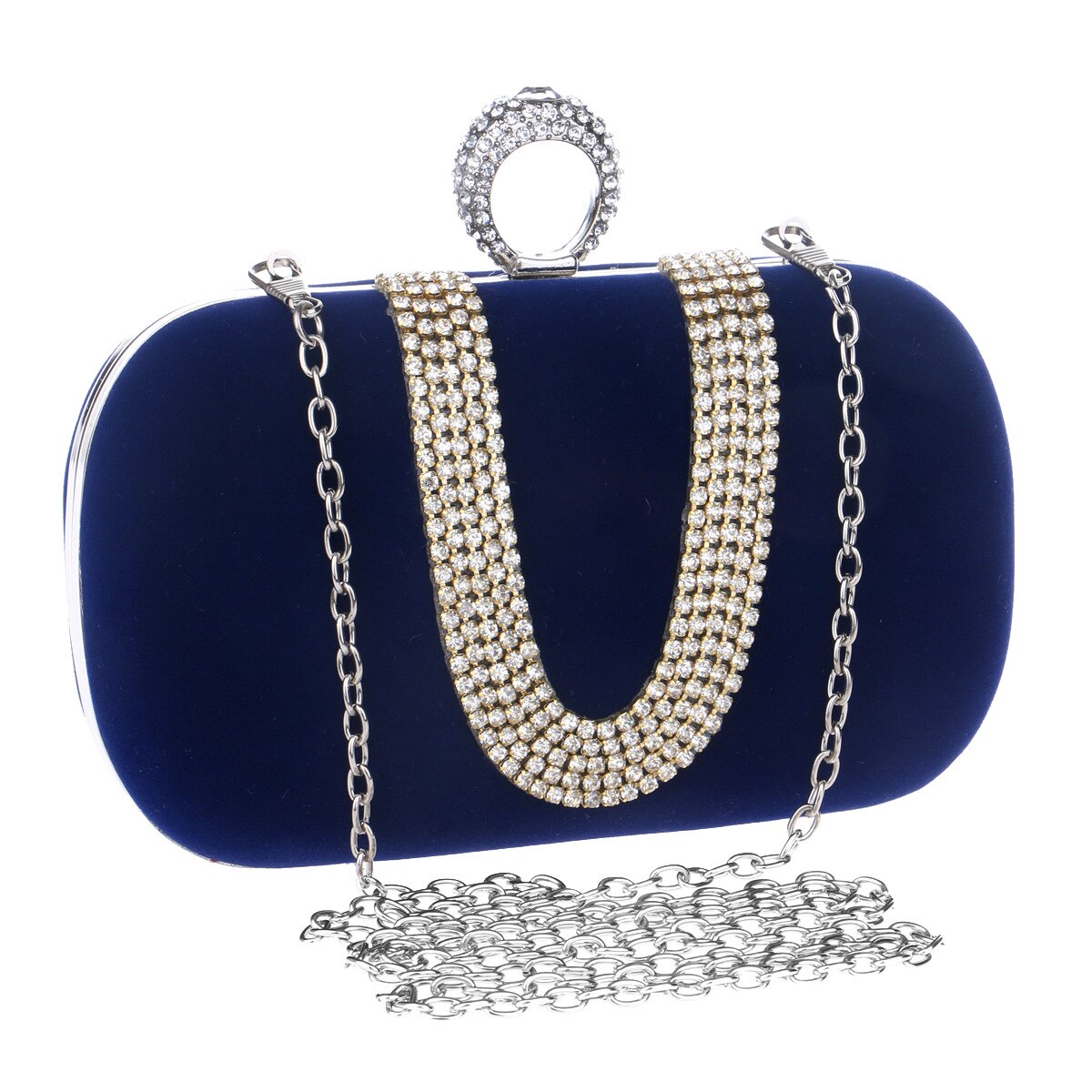 Pochette en strass pour femmes, nouvelle pochette élégante et brillante à la , sac à main avec sangle en chaîne pour fête de mariage, sac de soirée,