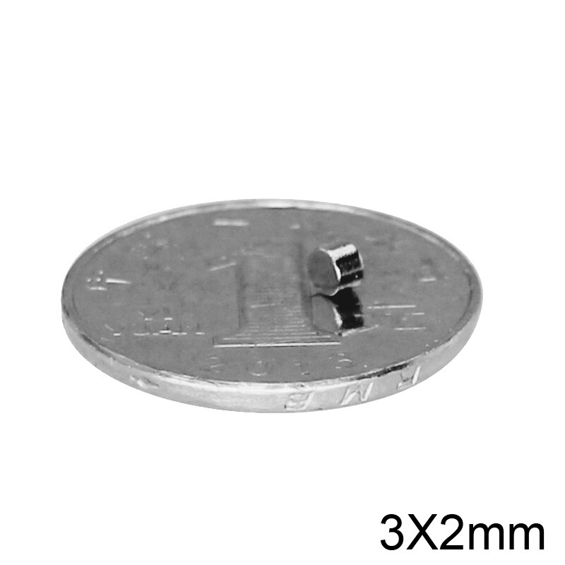 100 ~ 5000 stk. 3 x 2 søg magnet med lille diameter 3mm x 2mm små små runde magneter 3 x 2mm neodymskive magneter 3*2 stærk magnet