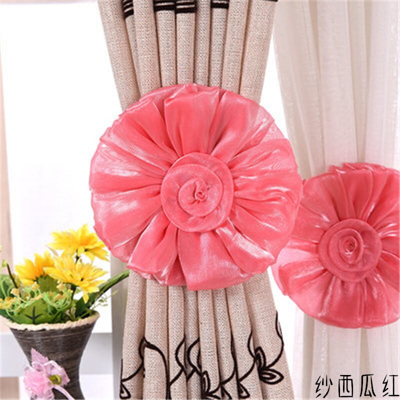 Moderni violetti perinteinen kiinalainen auringonkukka punainen kukka verhopidike verhotarvikkeet koriste verho solmiot cp -hm371*3: Vesimeloni punainen