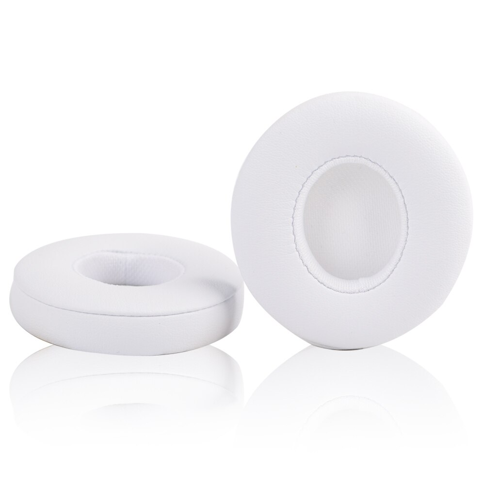 Replacement Ear pads Cushion For Solo 2 Wireless Earpads Earbuds For Beats Solo 3 Wireless Headset case ultra-soft protein skin: White