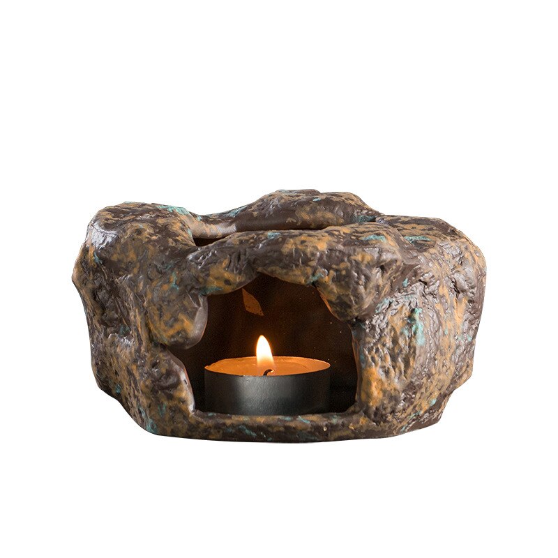 Base calefactora para velas, calentador de té de estilo Retro japonés, tetera de piedra, juego de té de Kung Fu, Base aislante de cerámica