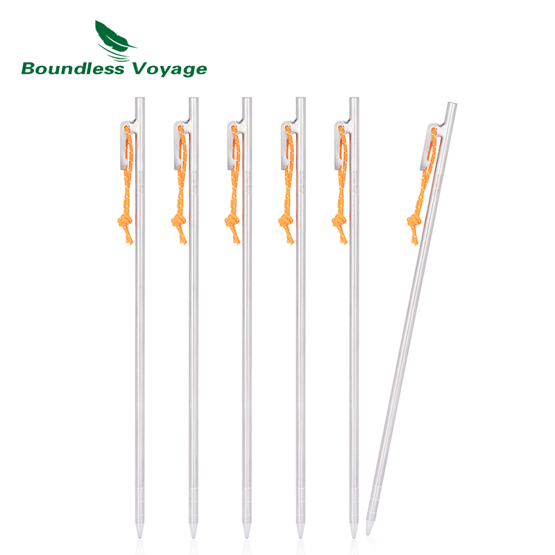 Boundless Voyage Tytanu śledzie do namiotu Camping namiot Nails stawki Heavy Duty kołki ziemne akcesoria do namiotów do twardych ziemia 4/6 sztuk: YELLOW