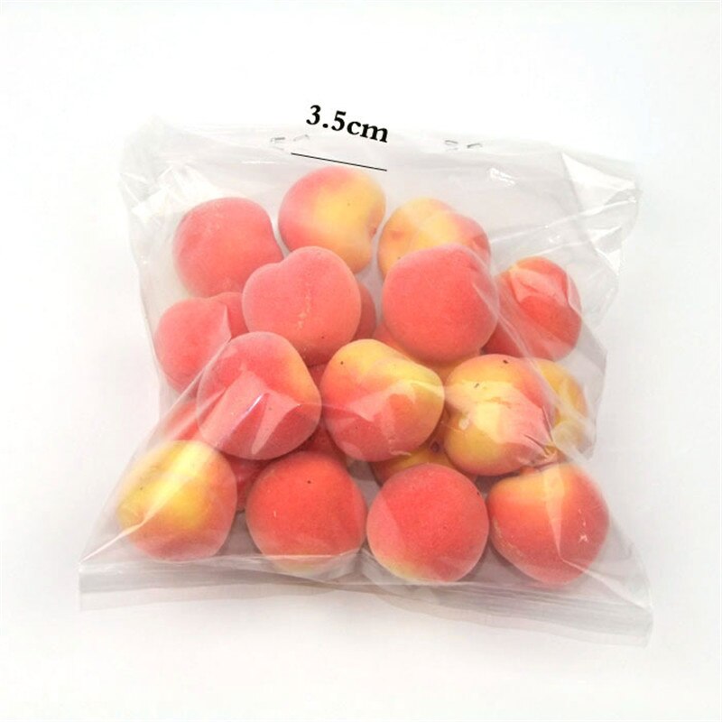 20 piezas Mini plástico fruta Artificial melocotón espuma barato manzana cereza simulación fruta falsa para la decoración del jardín de la boda del hogar