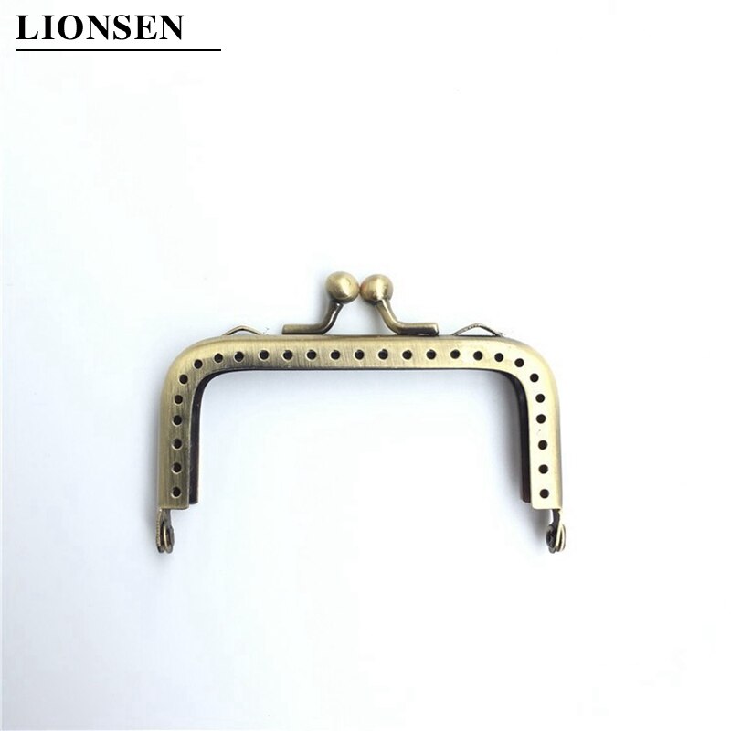 LIONSEN 8.5/12.5/15.5/18/20cm Glossy finish Antique Bronze Square Metal Purse Frame Handle for Clutch Bag Accessories Kiss Clasp