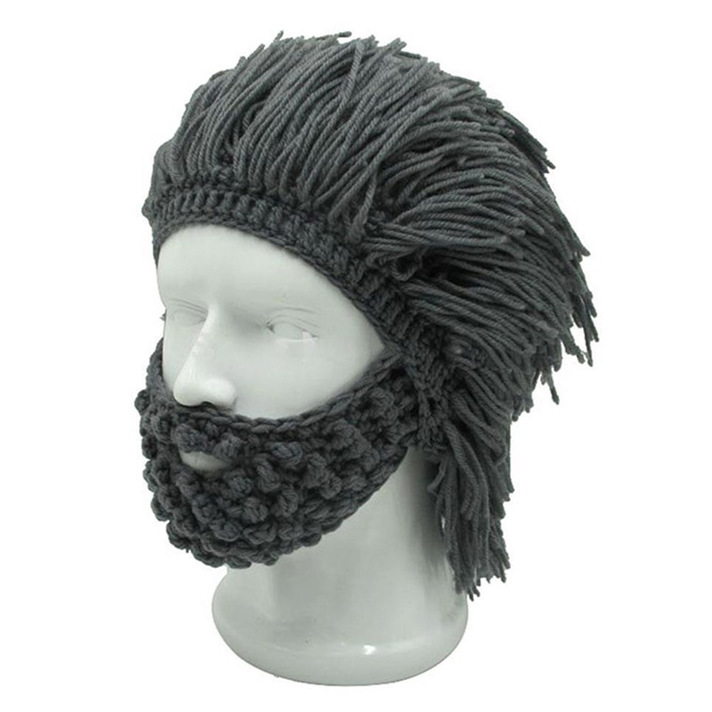 Hechos a mano nuevos gorros tejidos para hombres, sombrero de bigote para invierno, gorros con borla para la cara, máscara para ciclismo, gorro cálido para esquí, divertido sombrero de