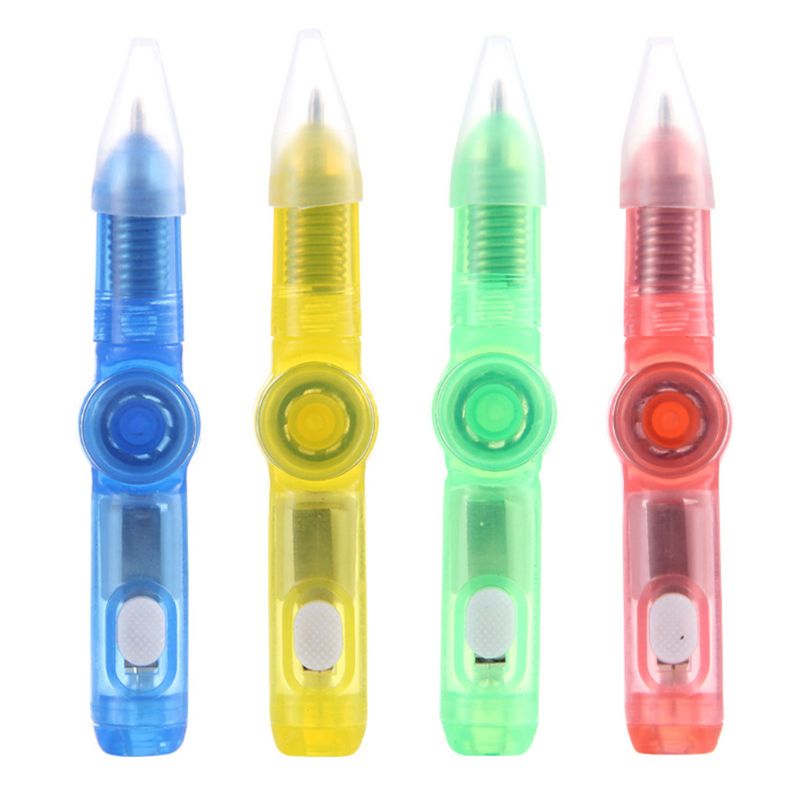 LED Spinning Pen Ball Pen Fidget Spinner Hand Top Glow In Dark Light EDC Stress Relief Toys Kids Toy School Supplies T3LA