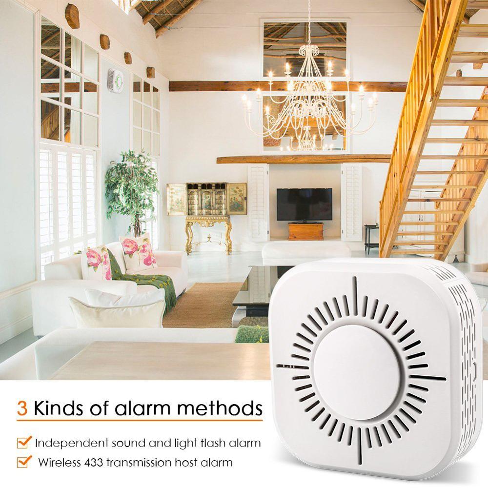 Trådlös smart wifi rökdetektor 433 mhz högkänslig hembrandlarmssensor varning 85db kompatibel med sonoff rf bridge