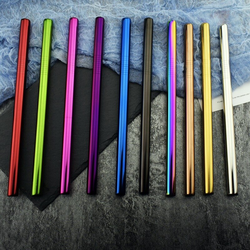 Tubuli Metall Stroh Rosa Edelstahl Stroh Wiederverwendbare Trinkhalme 12mm Smoothies Tapioka Perlen Abgeschrägte Bar Party 1Pc