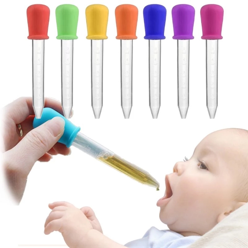 6/7/8/10 st baby dropper medicin matare barn medicin enhet silikon pipett flytande mat dropper spädbarn redskap 5ml