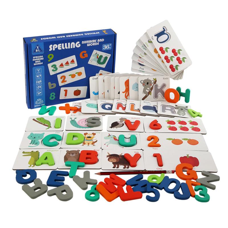 1 Set Van Nummer Woord Blokken Kinderen Nummer Woord Tracing Board Spel Educatief Speelgoed