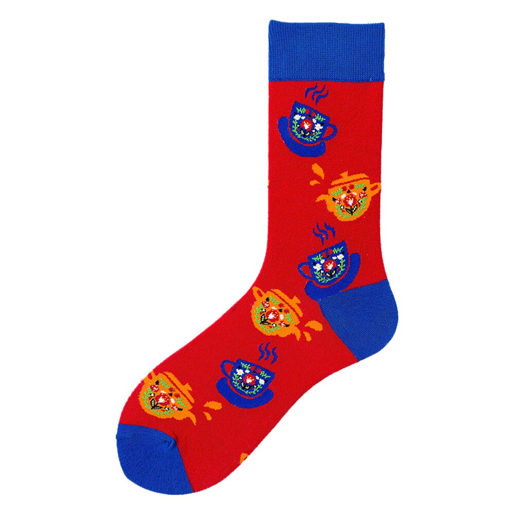 Calcetines divertidos de algodón peinado para Hombre, calcetín con de corona, Big Ben, Noria, tetera, autobús, doble piso: 3