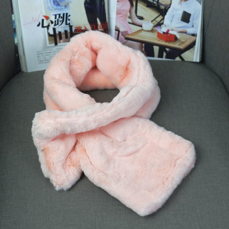Scarf écharpe fausse fourrure pour femmes | Écharpe d'hiver chaude et douce, écharpe à anneau pelucheux, châles, enveloppes, écharpe à épaules, , au détail,: pink