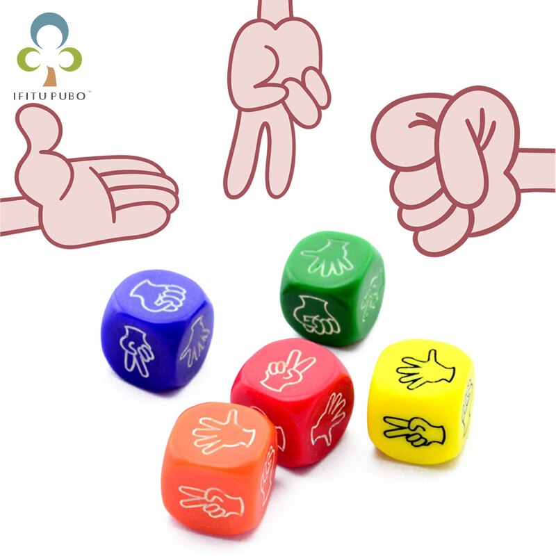2/4/6Pcs Funny Dice Board Games Toy Finger-guessing Game Dice Rock Paper Scissors Stone Game Family Party Supplies ZXH