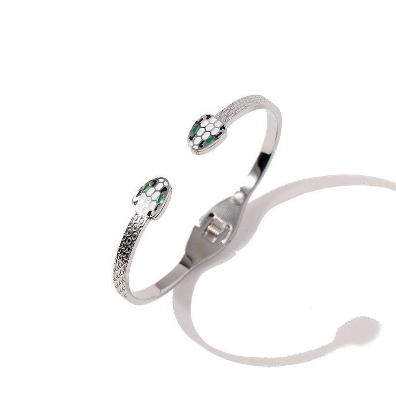Marca europeu e americano quente-venda jóias moda pulseiras requintado brilhante cabeça de cobra forma presentes para os amantes: silver