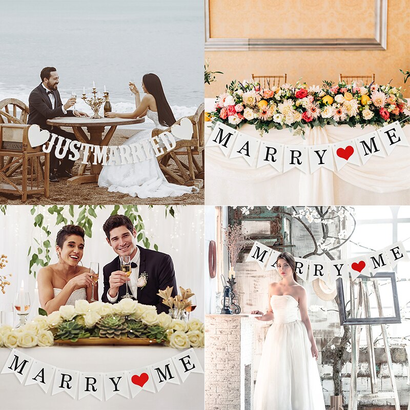 Cartel de Just Married, decoración nupcial de ducha, boda, , foto