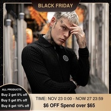 Merke gensere herre klassisk uformell turn-down krage pull homme slim fit tynn genser menn høst vinter myk polo strikkeplagg