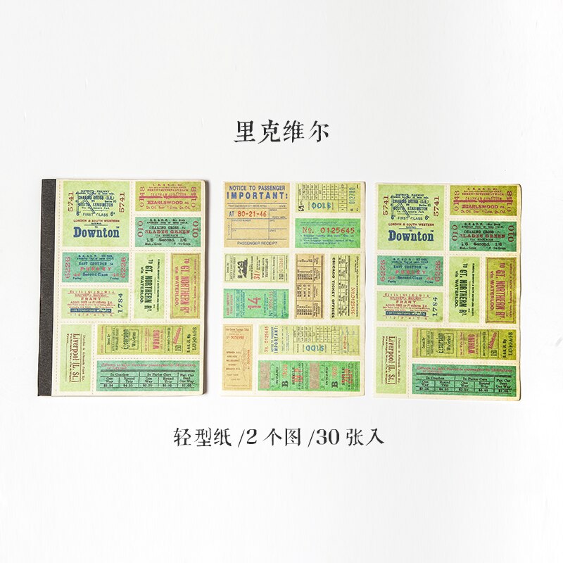 JIUMO 8 Traveler Ticket Book Series Retro Ticket Material Original DIY Stationery Decoration Material Packag: C