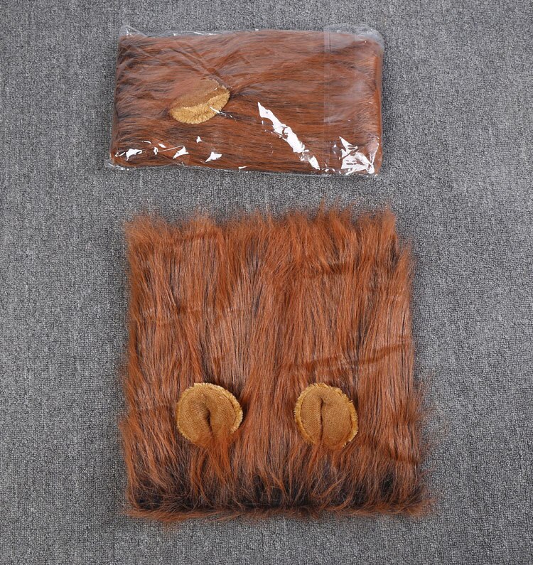 Costume de Lion pour chien sauvage Golden Retriever, chapeau, collier, couvre-chef, accessoires de Photo pour animaux de compagnie: dark brown / L-head74cm big dogs