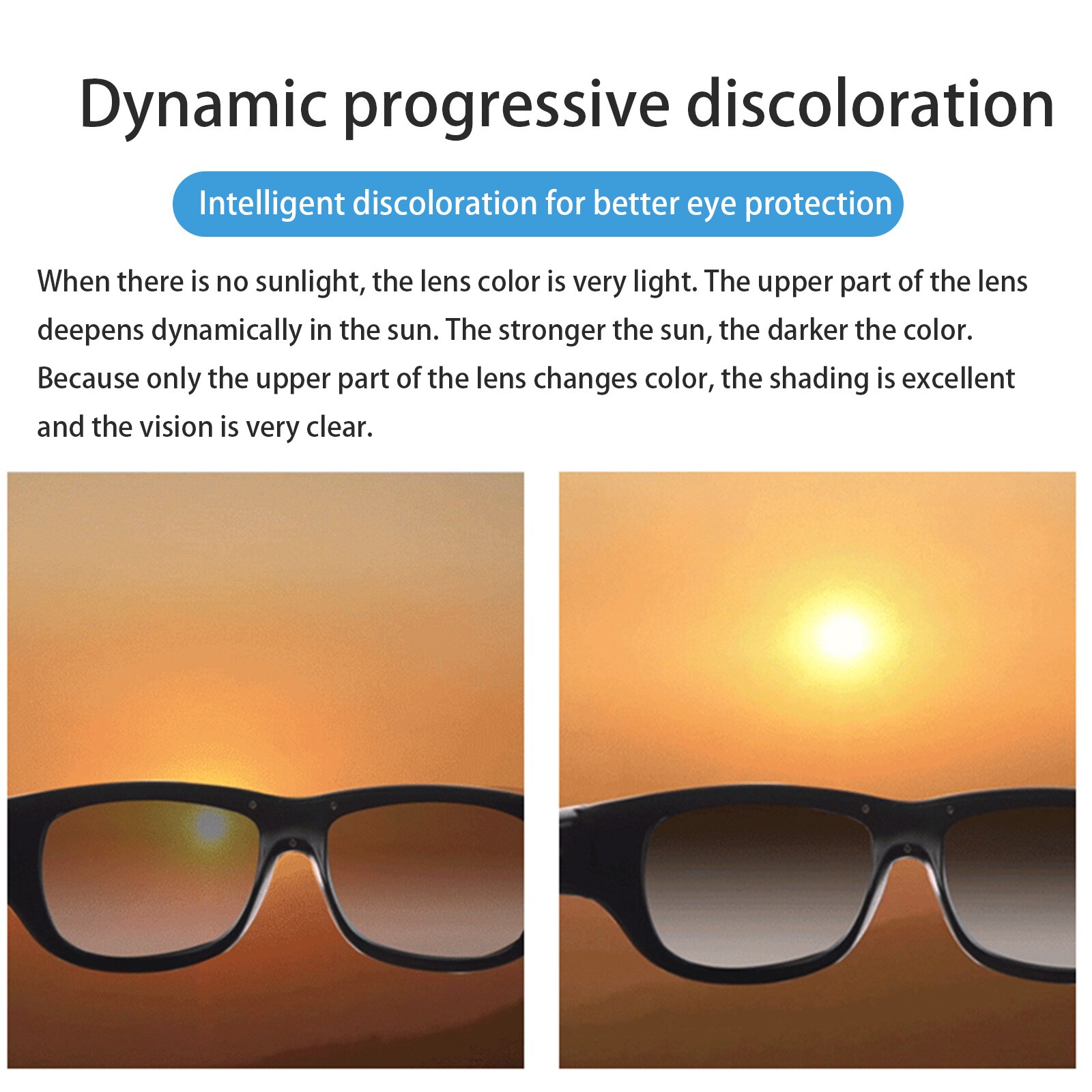 0.1 Second photochromic Polarized Sunglasses Men Discoloration Eyewear Anti Glare UV400 Sun Glasses Driving Goggles